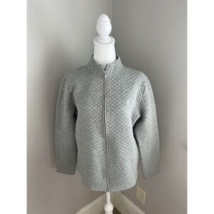 Lauren Ralph Lauren Quilted Cotton‎ Jacket Gray Monogram Size Medium